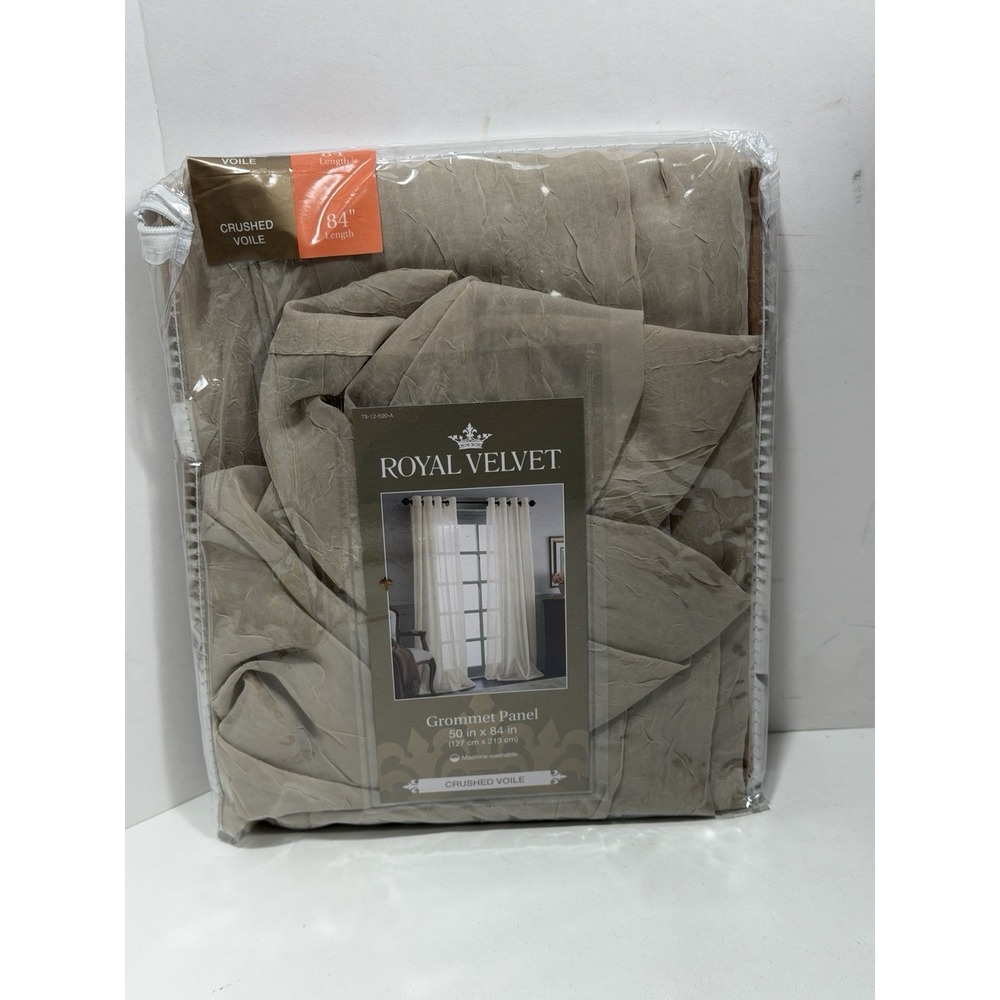 JCP Royal Velvet Grommet Panel Crushed Voile 50" x‎ 84" Soft Platinum New